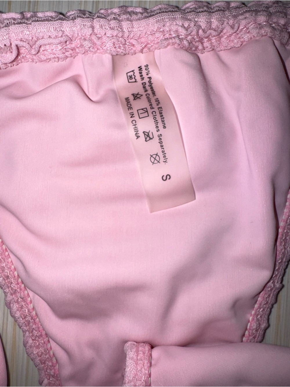 3 Piece Pink Triangle Bikini Set with Matching Sarong Size Small - Picture 7 of 7